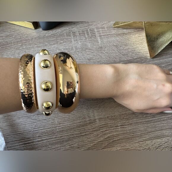 Boho Gold and Cream Bracelet Set A1253 - Picture 3 of 5